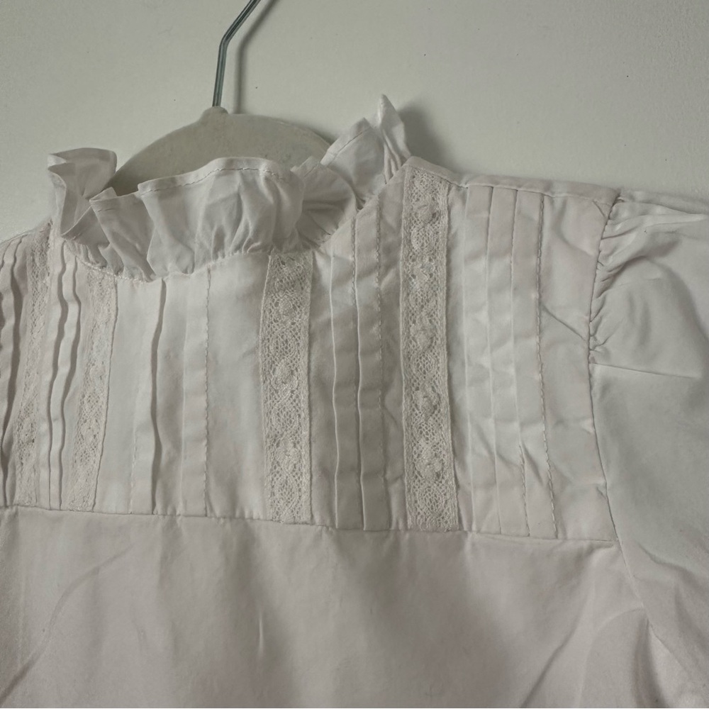 Pintuck Ruffle Collar Top - Picture 3 of 6